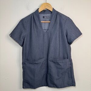 FIGS Scrubs Top Women's XS Grey Hospital Nurse Performance